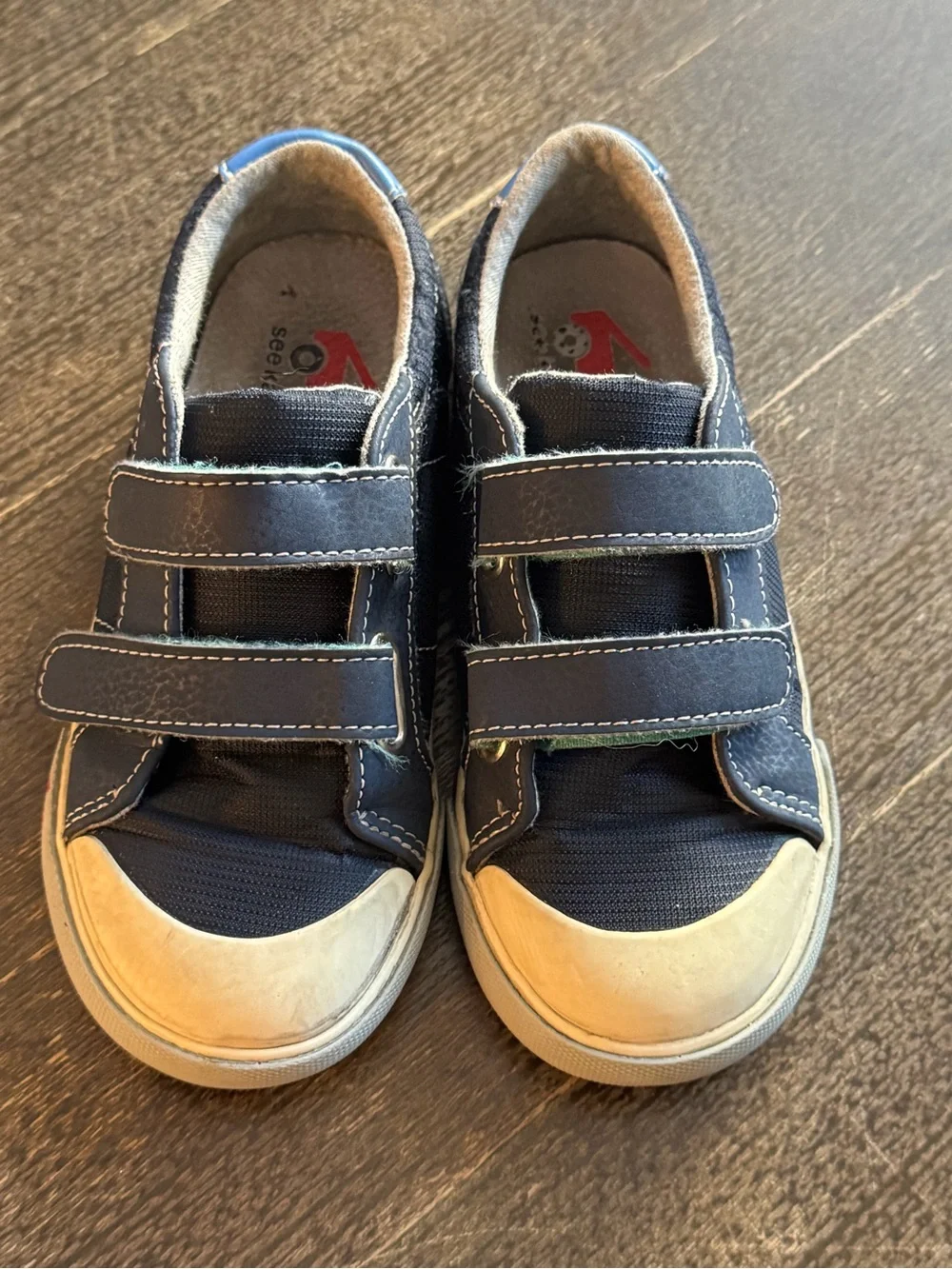 See Kai Run Kids Navy Velcro Canvas Sneakers - Casual Comfort 12 Toddler